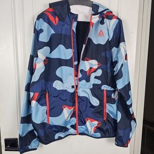 Reebok Boys Navy Blocker Full Zip Hoodie Jacket With Pockets Size XXL(18)